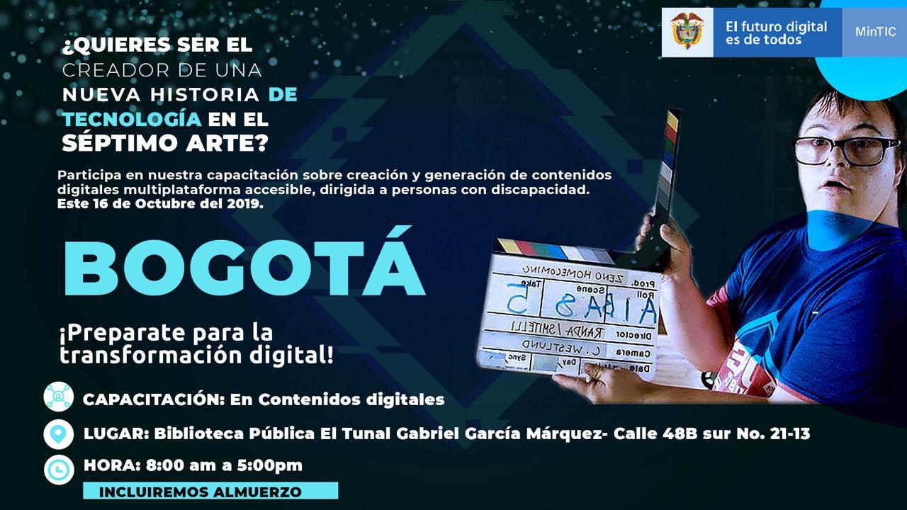 Persona con discapacidad con marcador de escena e información