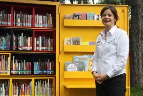 La Secretaria de Cultura María Claudia López en la inauguración PPP Parque de los Novios