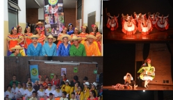 Grupo Orígenes bailando en teatro y Casa de la Cultura