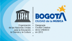 Botón de acceso micrositio Bogotá ciudad de la música, logo de UNSECO 